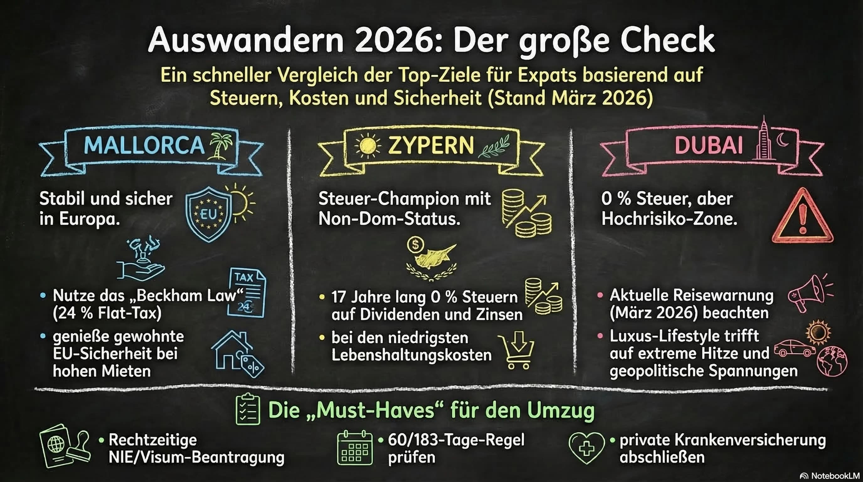 Strategische Standortanalyse 2026: Dubai, Zypern und Mallorca im Vergleich